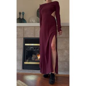 Reformation Long sleeve cut out dress